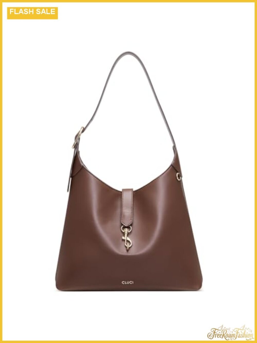 Vegan Leather Slouchy Hobo Handbag with Magnetic Snap, Adjustable Shoulder